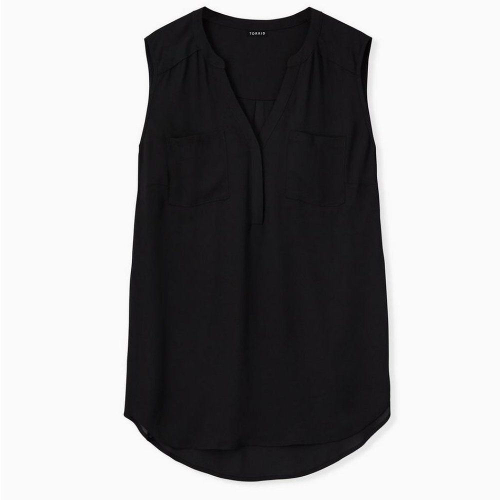 Torrid Black Harper Georgette Pullover Tank Size 2